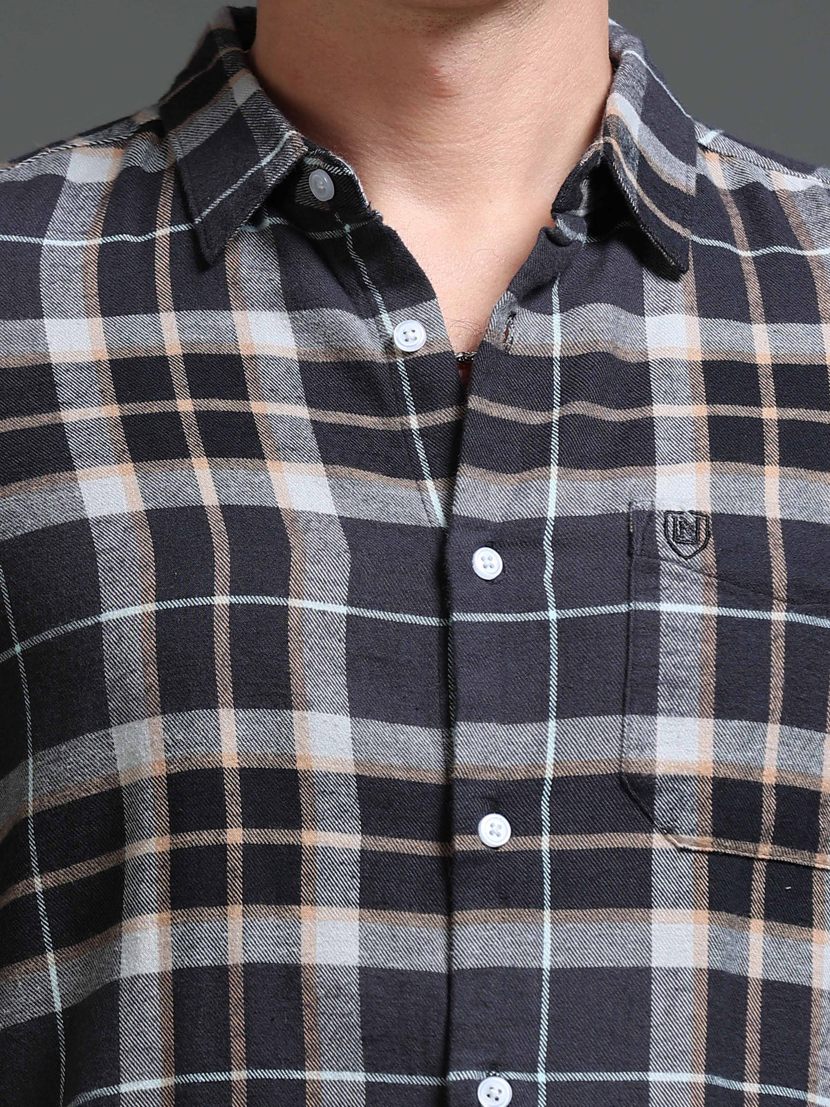 The Next Story Men Regular Fit Checkered Casual Brown Shirt - view 5