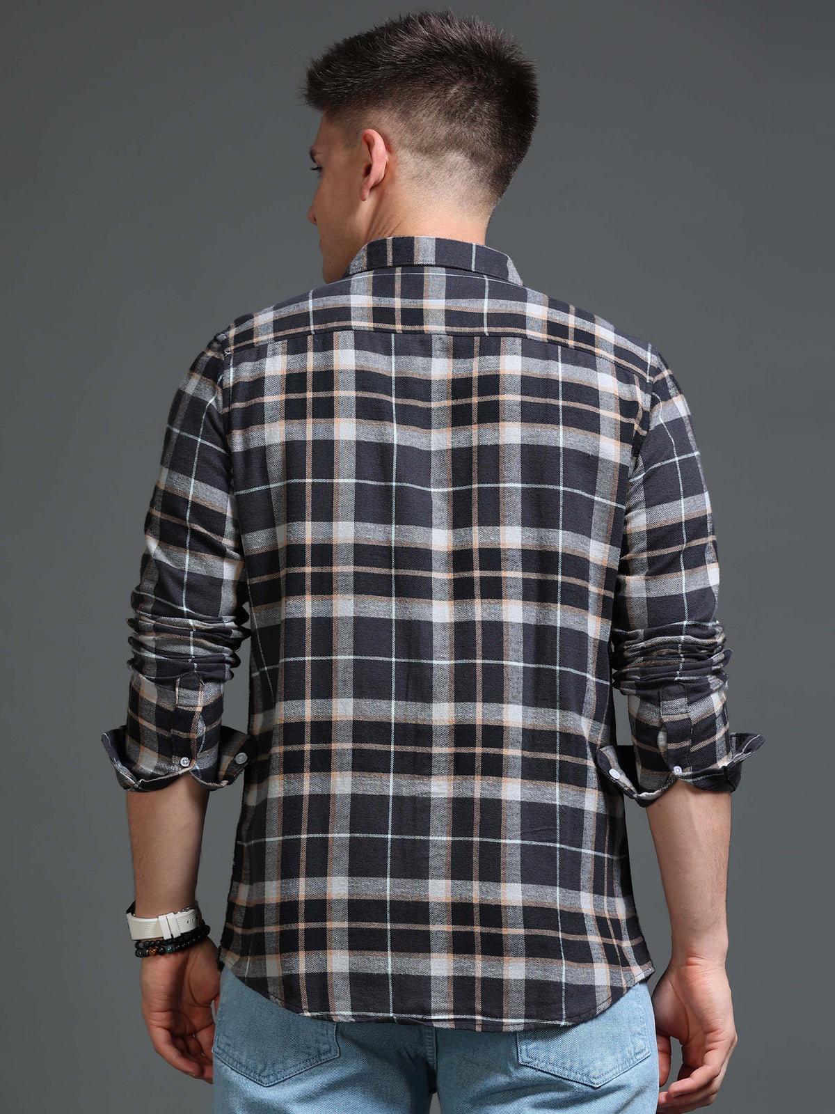 The Next Story Men Regular Fit Checkered Casual Brown Shirt - view 4