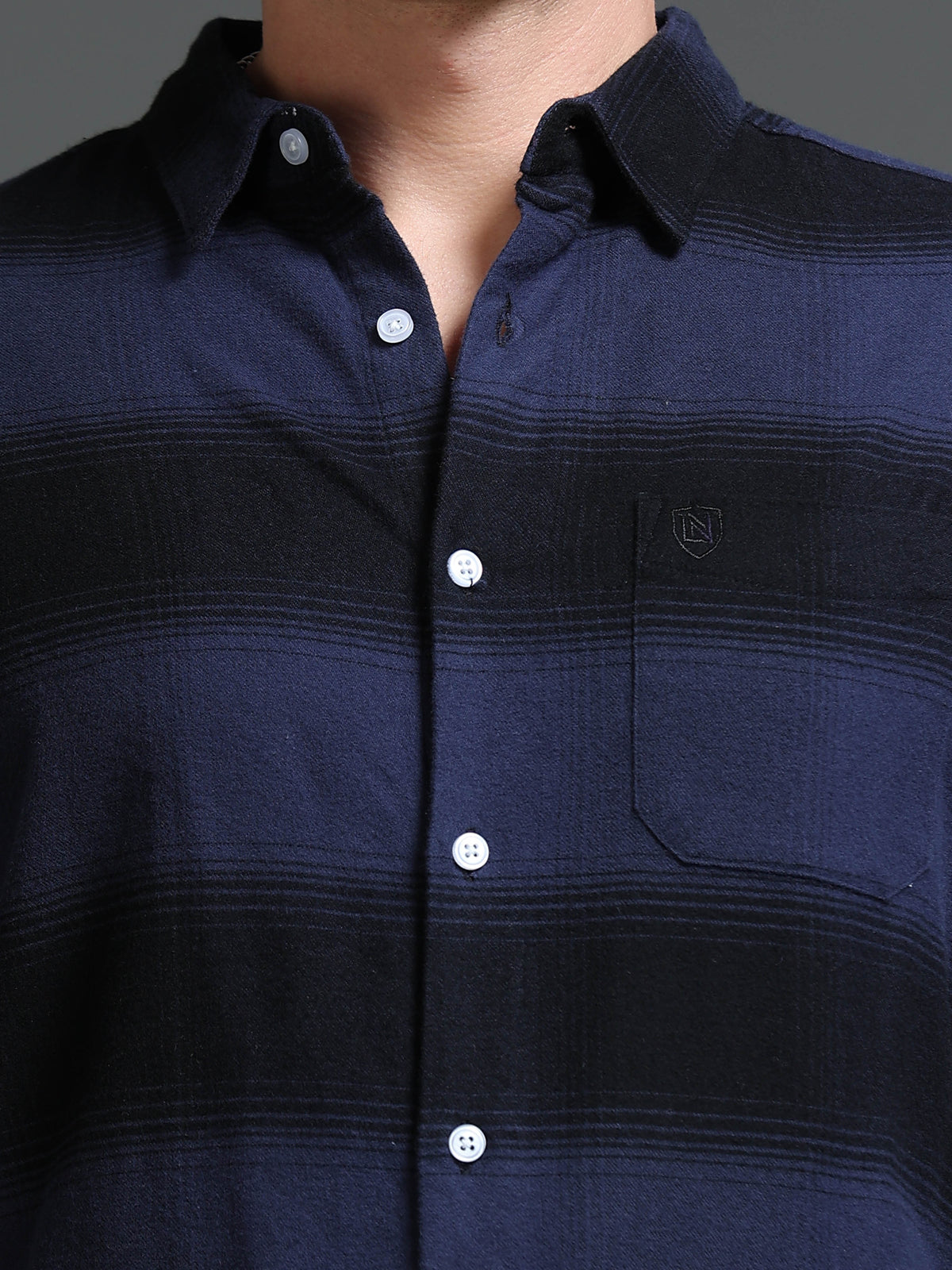 The Next Story Men Regular Fit Checkered Casual Blue Shirt - view 5