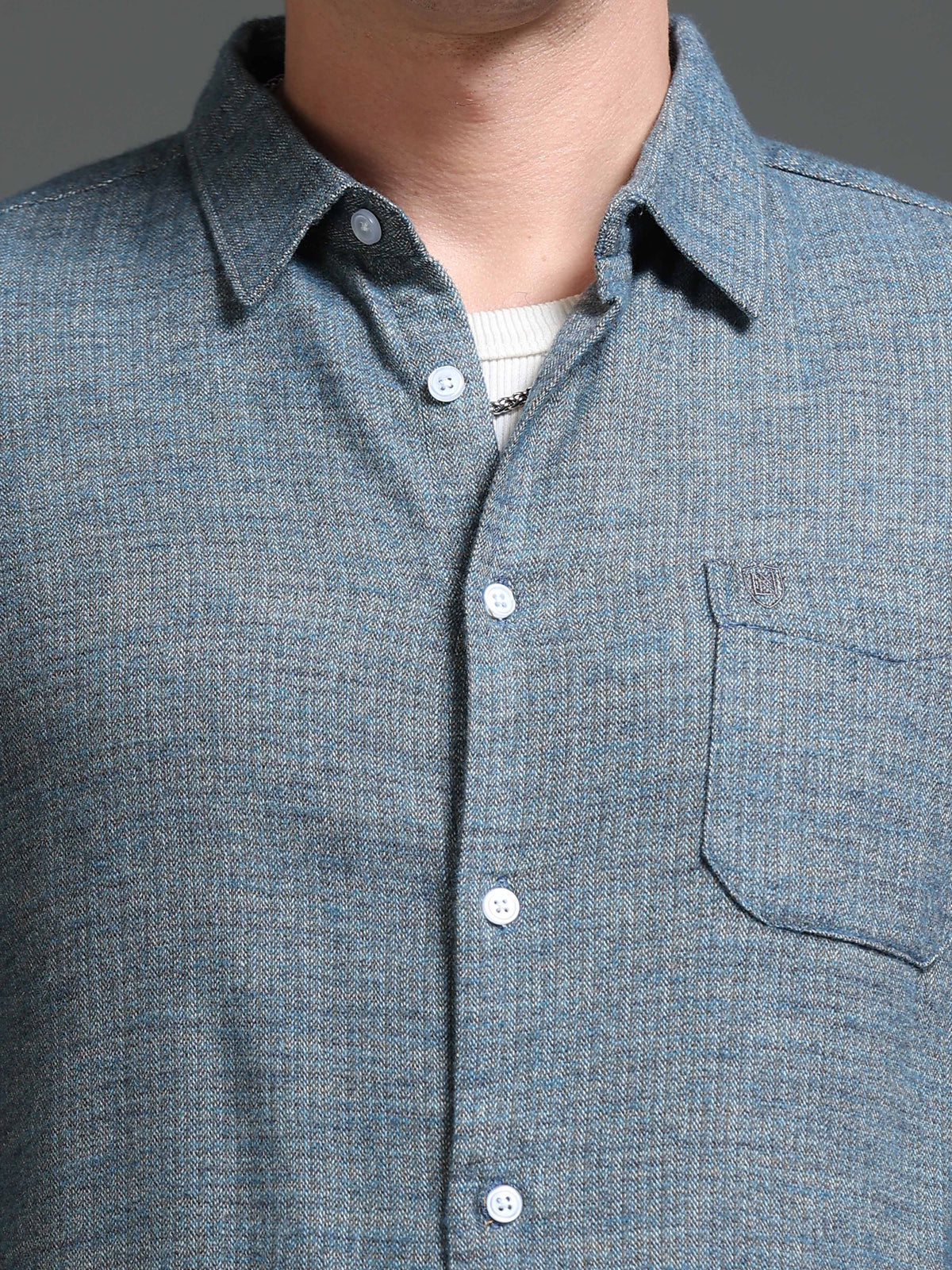 The Next Story Men Regular Fit Self Design Casual Green Shirt - view 5