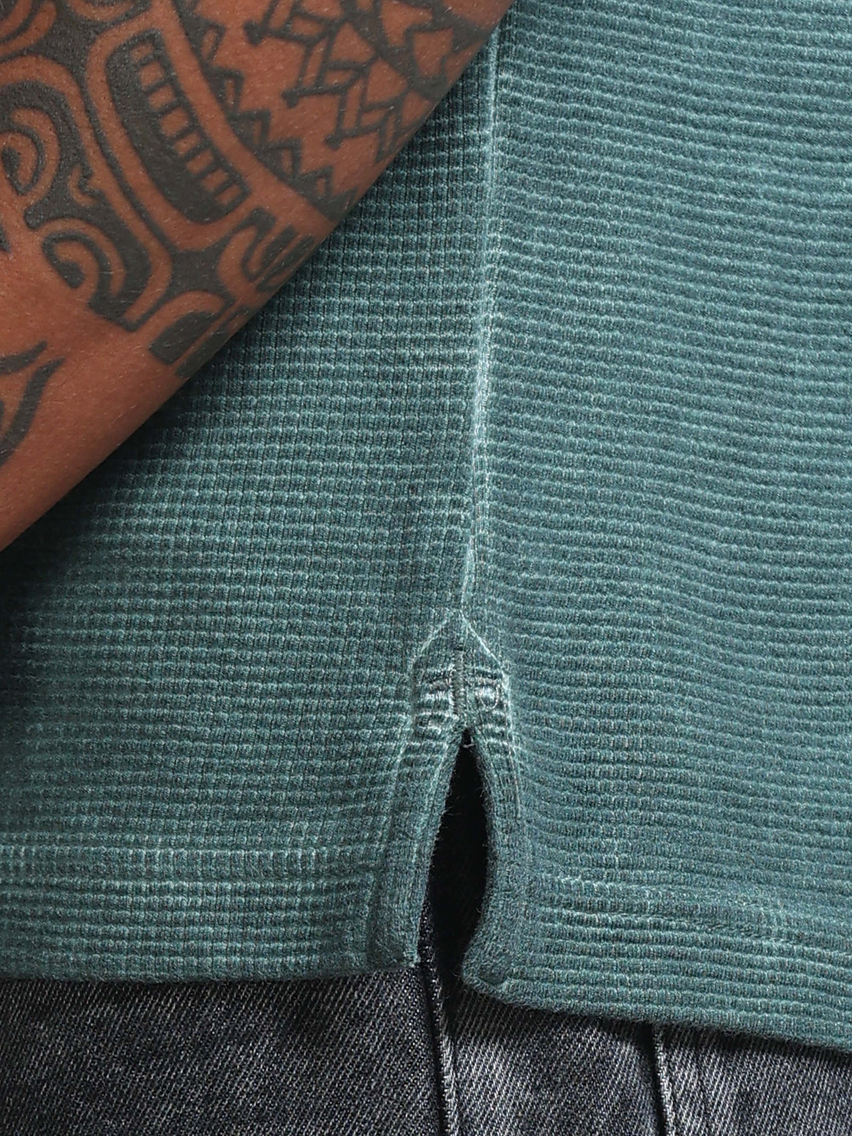 The Next Story Self Design Men Polo Neck Green T-Shirt - view 6