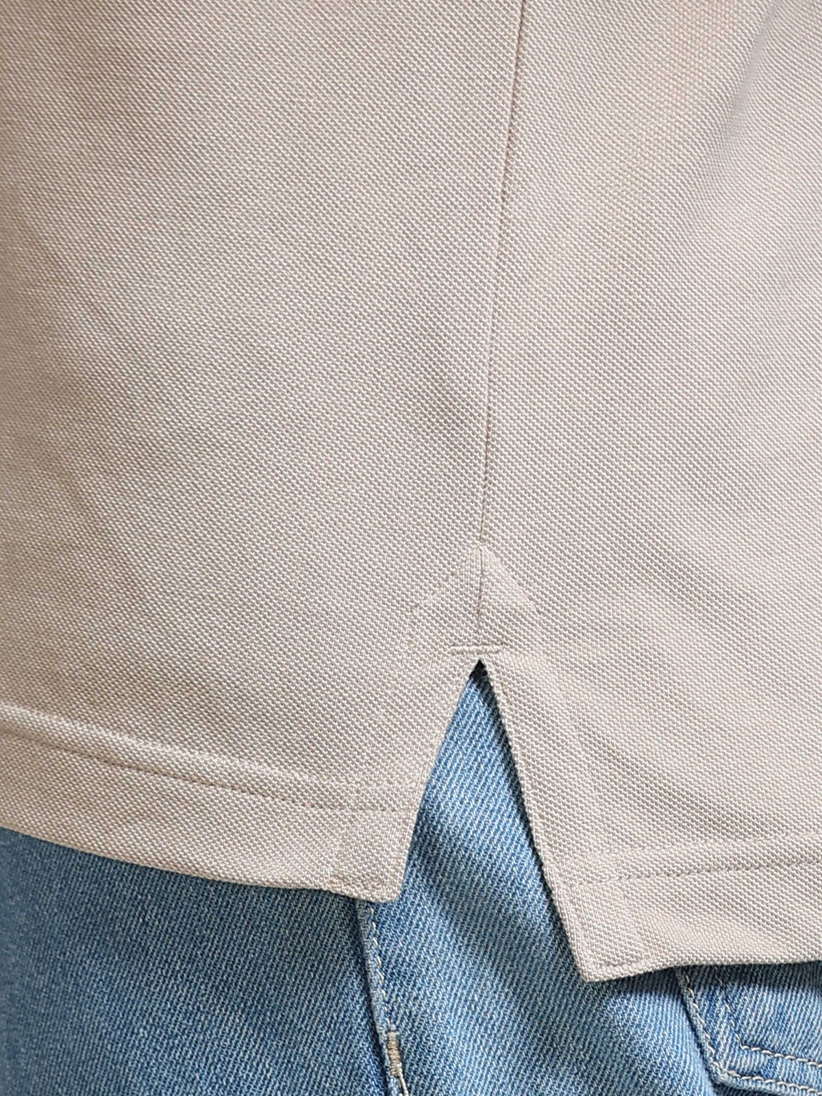 The Next Story Self Design Men Polo Neck Beige T-Shirt - view 6