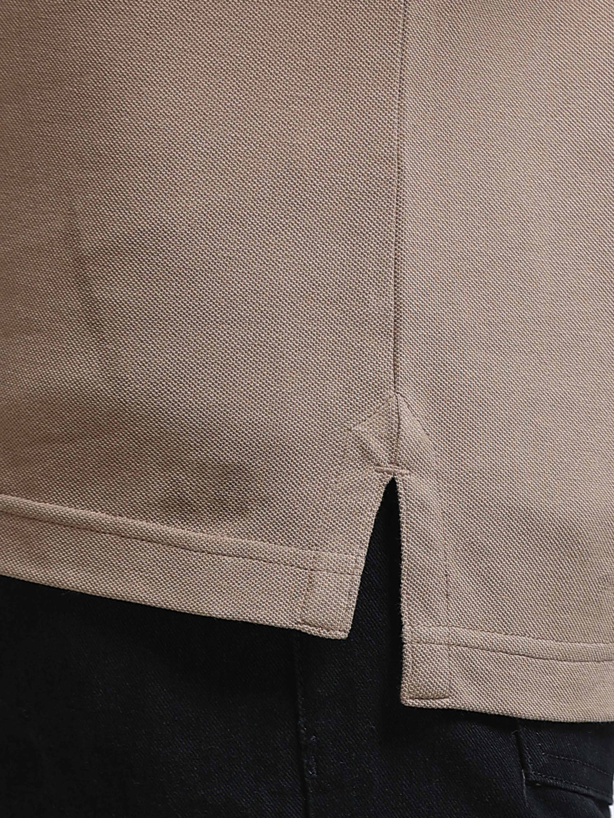 The Next Story Self Design Men Polo Neck Beige T-Shirt - view 6
