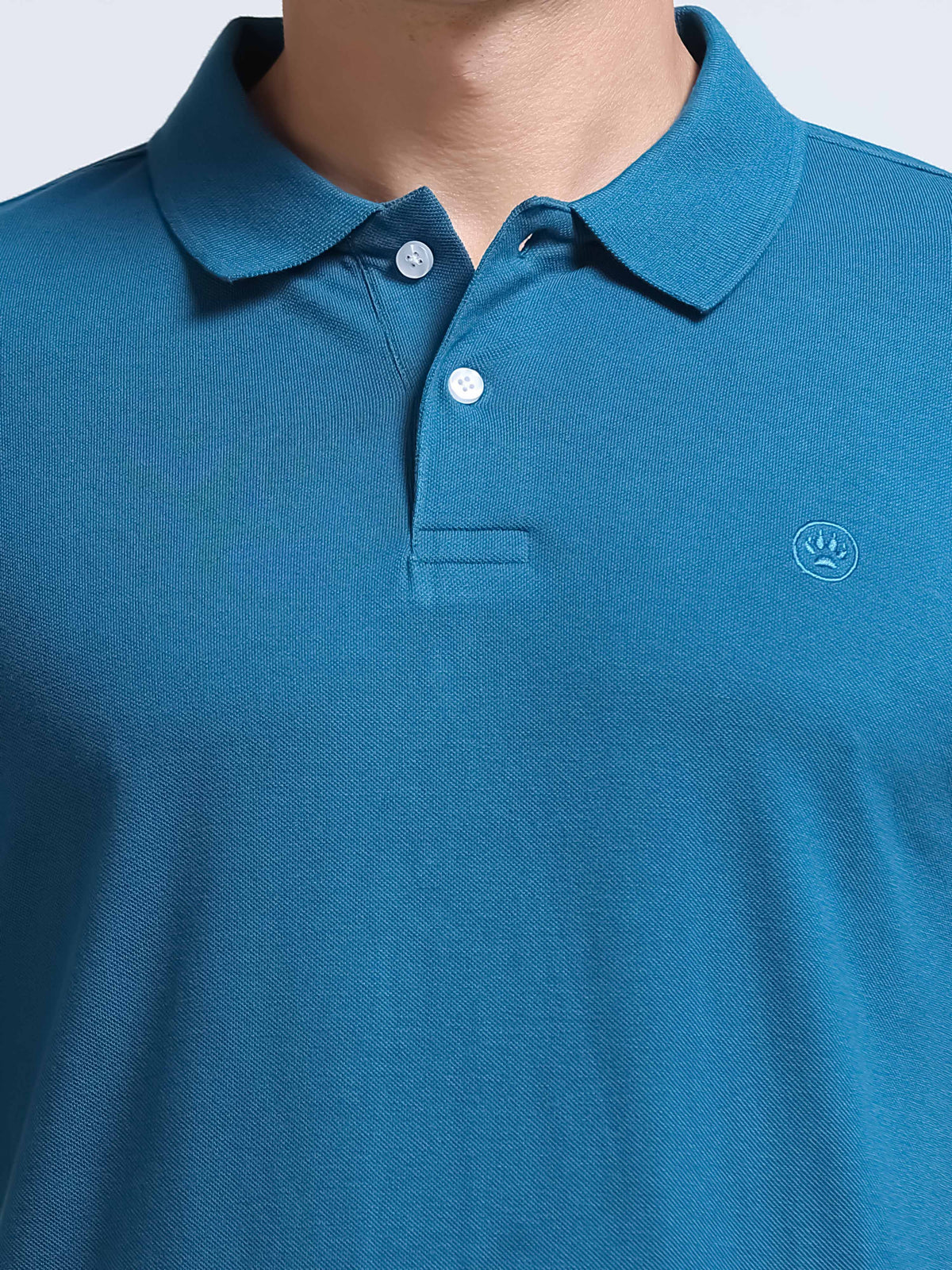 The Next Story Self Design Men Polo Neck Blue T-Shirt - view 5