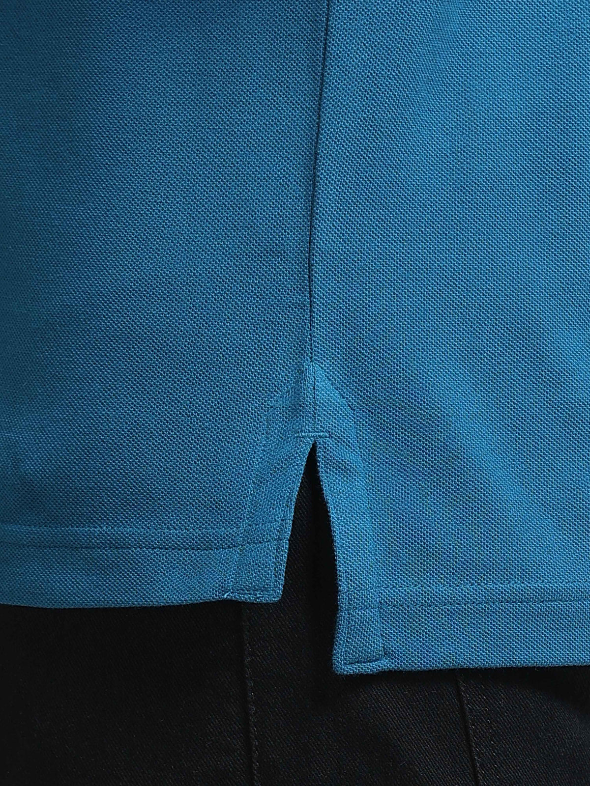 The Next Story Self Design Men Polo Neck Blue T-Shirt - view 6