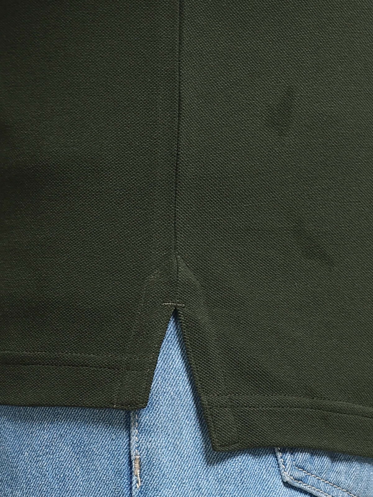 The Next Story Self Design Men Polo Neck Dark Green T-Shirt - view 6