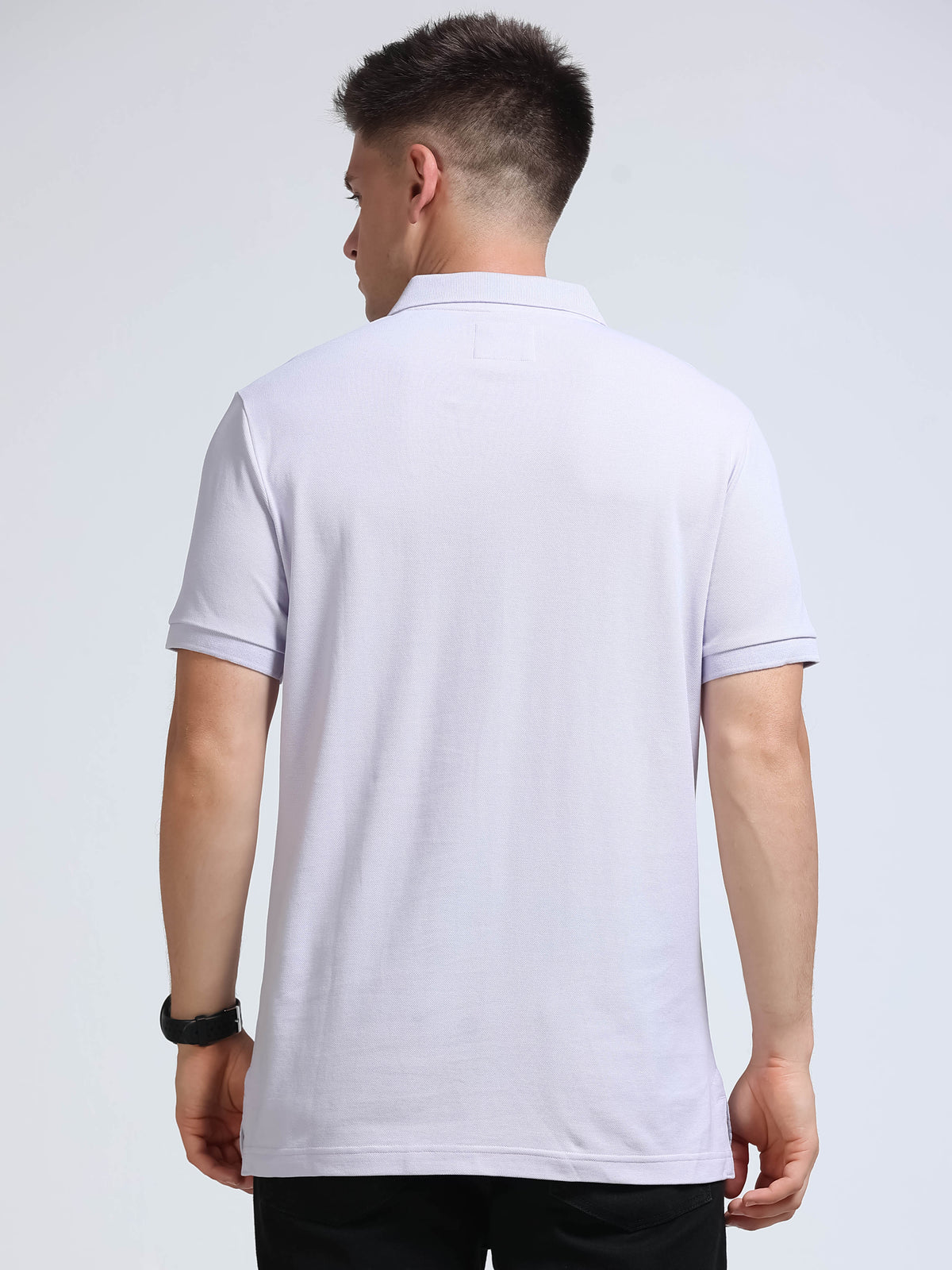 The Next Story Self Design Men Polo Neck Purple T-Shirt - view 4