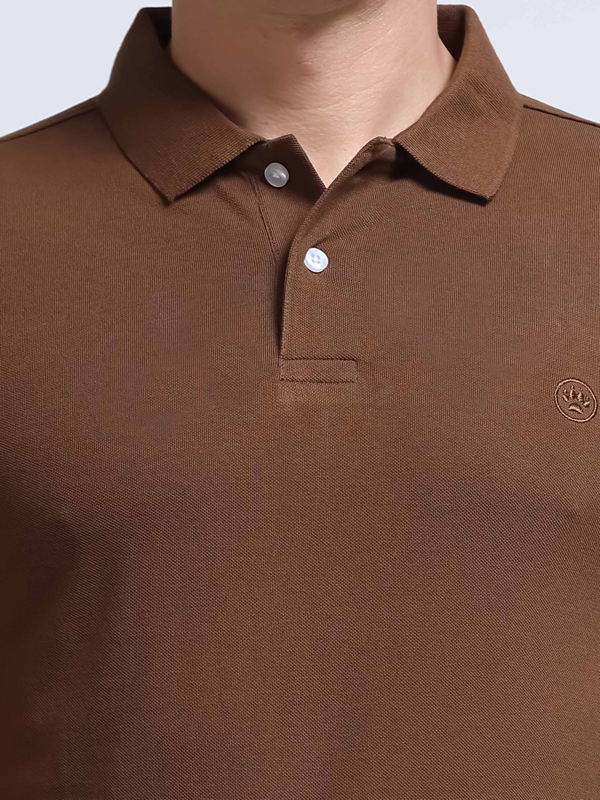 The Next Story Self Design Men Polo Neck Brown T-Shirt - view 5
