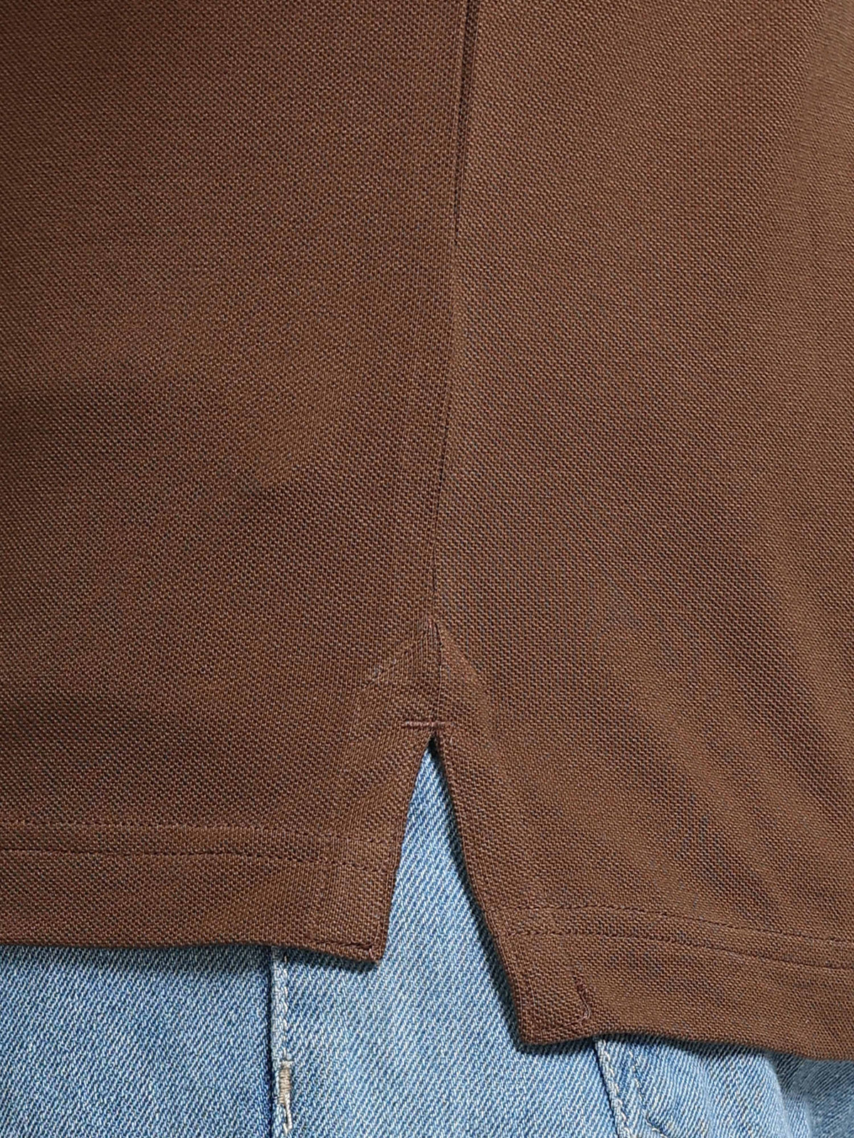 The Next Story Self Design Men Polo Neck Brown T-Shirt - view 6